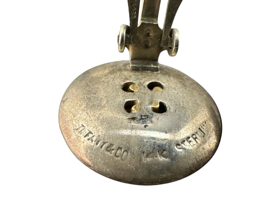 Vintage Tiffany & Co 14k Gold / Sterling Silver Clip On Earrings 8.2g [Photo 3]