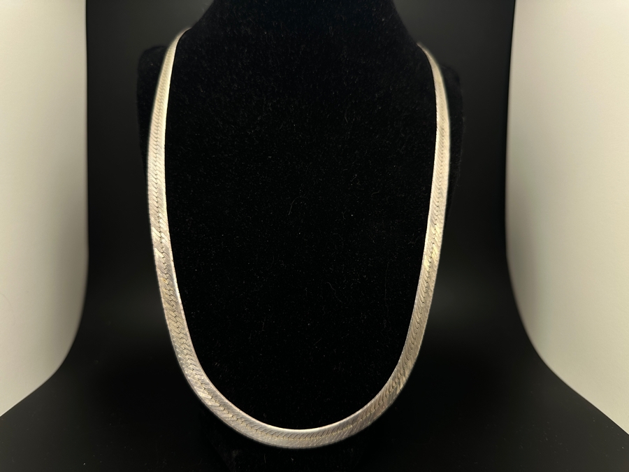 Sterling Silver Herringbone 22' Necklace 21.9g [Photo 2]