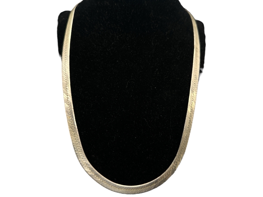 Sterling Silver Herringbone 22' Necklace 21.9g [Photo 1]