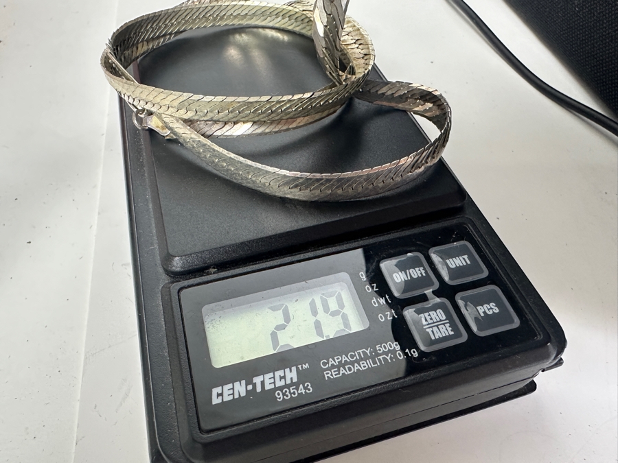 Sterling Silver Herringbone 22' Necklace 21.9g [Photo 5]