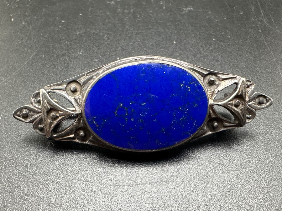 Pair Of Vintage Sterling Silver Brooches Pins 13.6g [Photo 6]