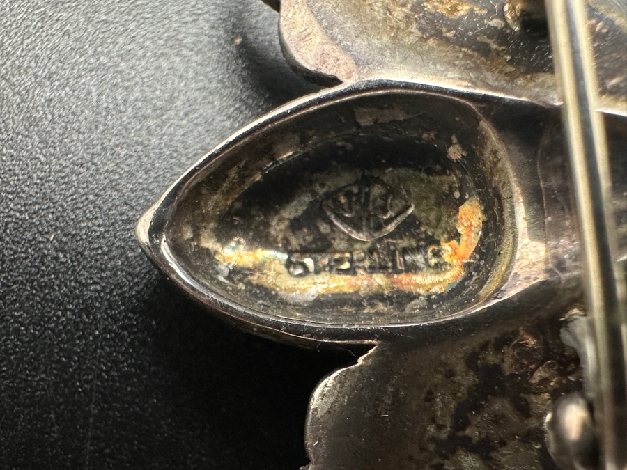 Pair Of Vintage Sterling Silver Brooches Pins 13.6g [Photo 5]