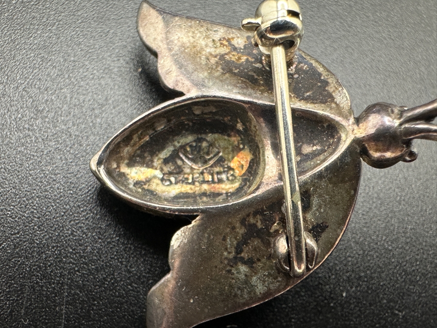 Pair Of Vintage Sterling Silver Brooches Pins 13.6g [Photo 4]