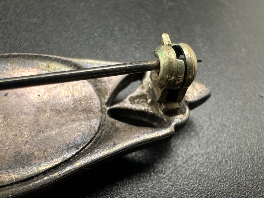 Pair Of Vintage Sterling Silver Brooches Pins 13.6g [Photo 7]