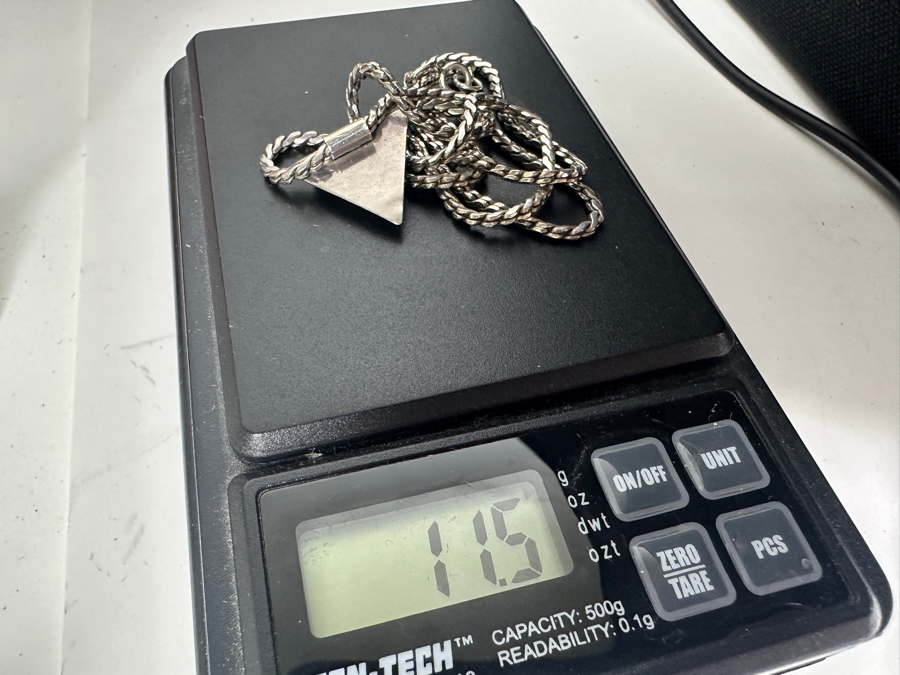 Sterling Silver 18' Necklace With Pendant 11.5g [Photo 6]