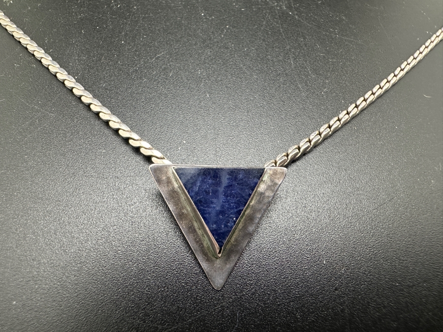 Sterling Silver 18' Necklace With Pendant 11.5g [Photo 3]