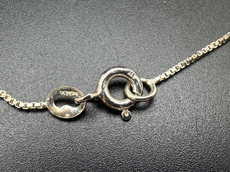 Sterling Silver Heart Pendant With Sterling Silver Chain Necklace 4.9g [Photo 3]