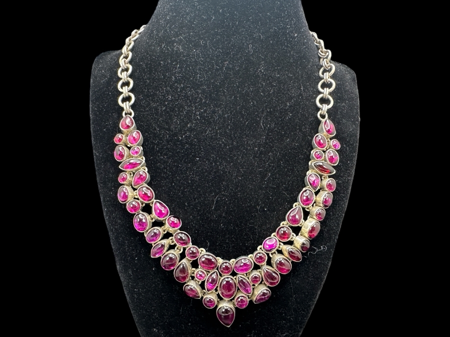 Stunning Sterling Silver Statement Necklace With Matching Earrings (See Photos For Earrings) 94.6g [Photo 1]