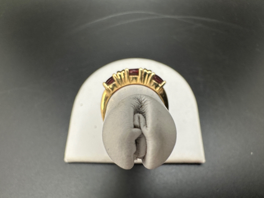 14K Gold Garnet Ring Size 6.5 3.4g [Photo 7]