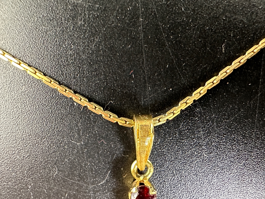 Just Added - 14K Chain and Cross with (11) Mozambique Garnets 6.94g $1,600 Retail [Photo 5]