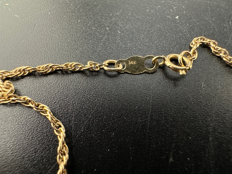 14K Gold Faberge Cross Pendant With Sapphire, Diamonds, Pearls And Enamel With 14K Gold Necklace 5.4g [Photo 11]