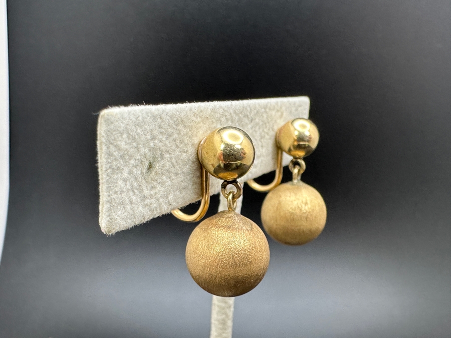 14K Gold Screw Back Clip On Earrings 6.0g [Photo 3]