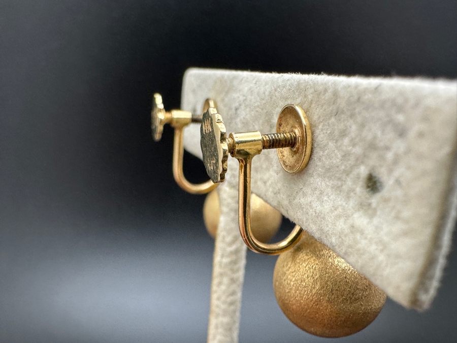 14K Gold Screw Back Clip On Earrings 6.0g [Photo 4]