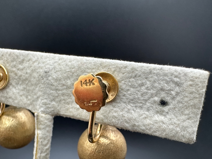 14K Gold Screw Back Clip On Earrings 6.0g [Photo 5]
