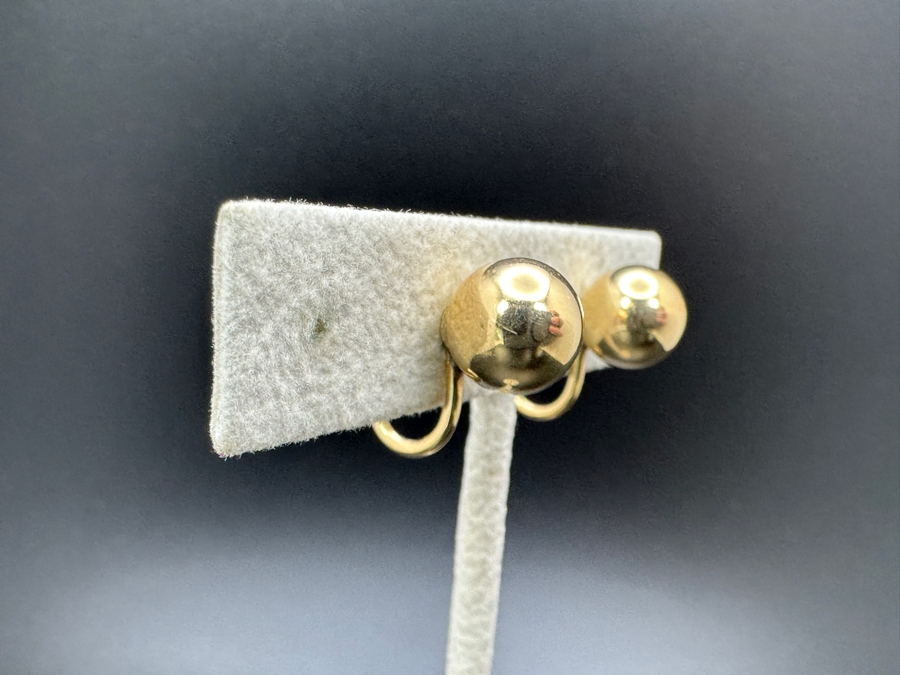 14K Gold Screw Back Clip On Earrings .13 Troy Ounces [Photo 3]