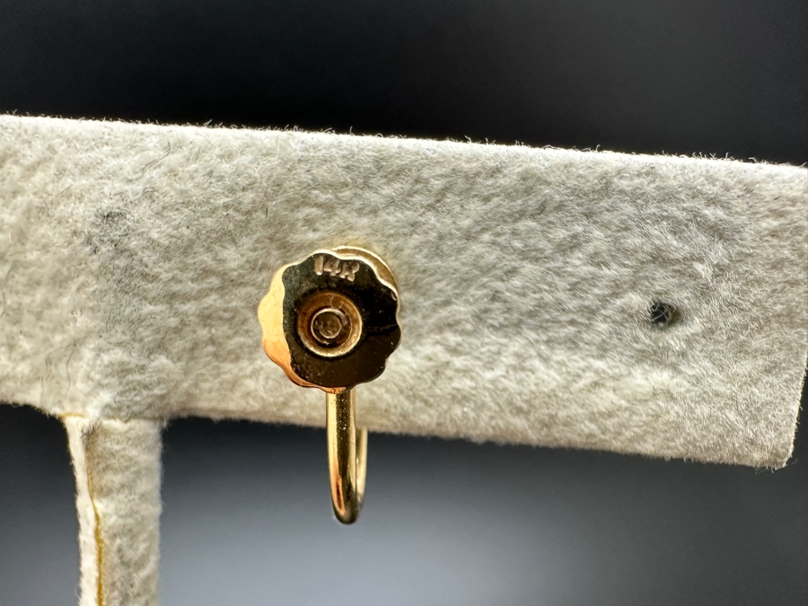 14K Gold Screw Back Clip On Earrings .13 Troy Ounces [Photo 5]