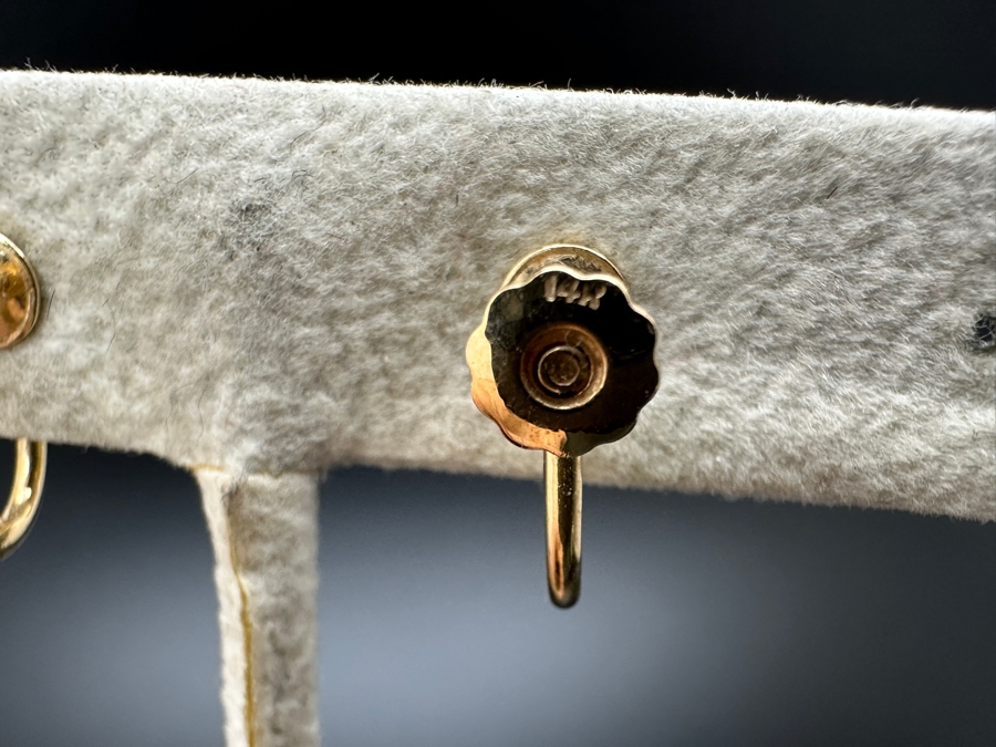 14K Gold Screw Back Clip On Earrings .13 Troy Ounces [Photo 6]