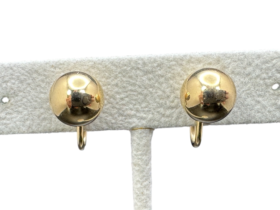 14K Gold Screw Back Clip On Earrings .13 Troy Ounces [Photo 1]
