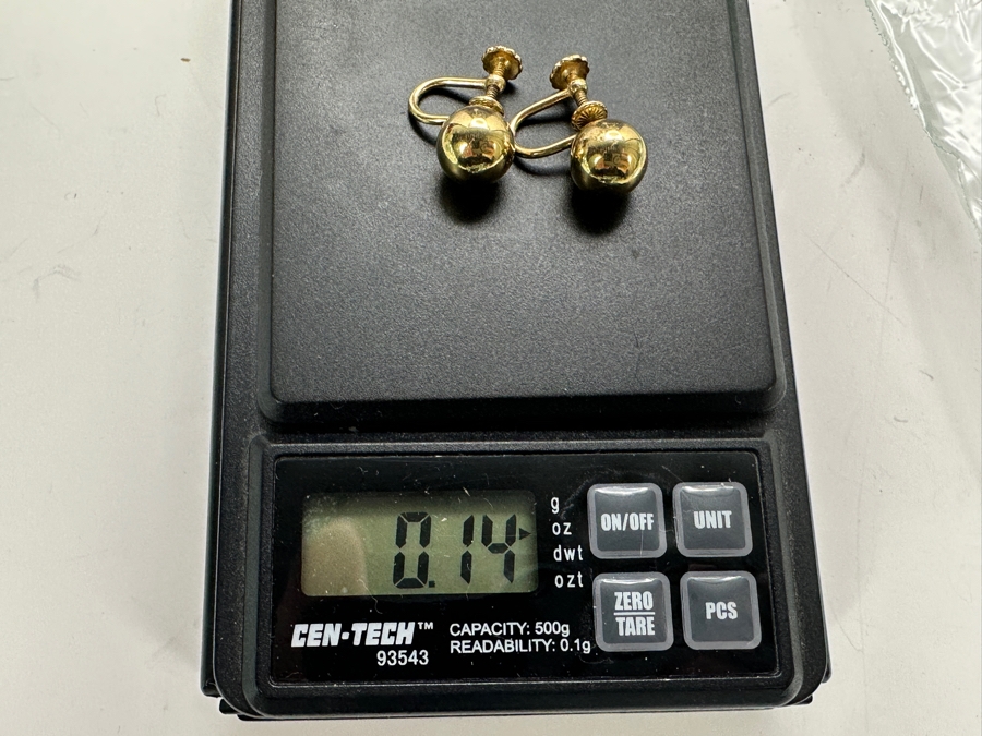 14K Gold Screw Back Clip On Earrings .13 Troy Ounces [Photo 7]