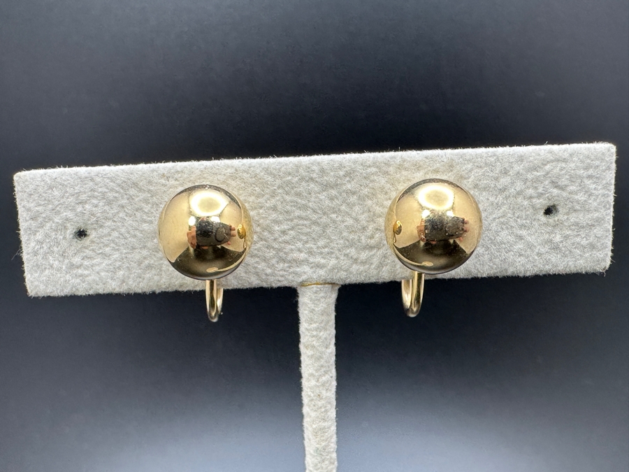 14K Gold Screw Back Clip On Earrings .13 Troy Ounces [Photo 2]