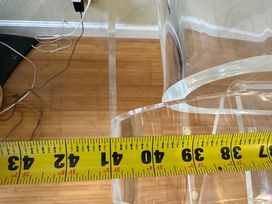 Lucite Desk and Chair with Shelves 41W x 24D x 29H [Photo 10]