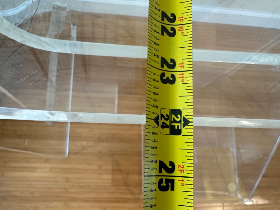 Lucite Desk and Chair with Shelves 41W x 24D x 29H [Photo 11]