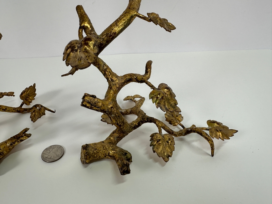 Mid Century Hollywood Regency Gilt Metal Candleholders  [Photo 2]