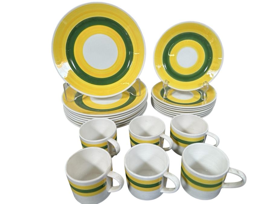 Italian Allen Frederic Ironstone Handcrafted Dinnerware 10'W and 8'W