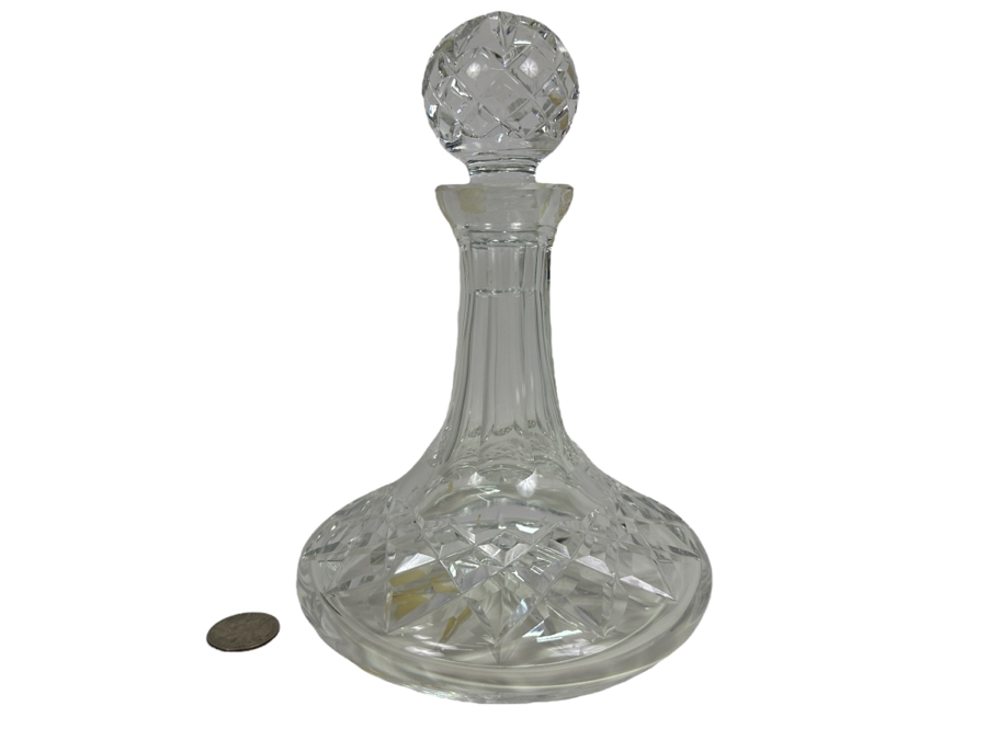 Waterford Crystal Lismore Mini Ships Decanter with Stopper (Slight Chip In Stopper) 8.25'H