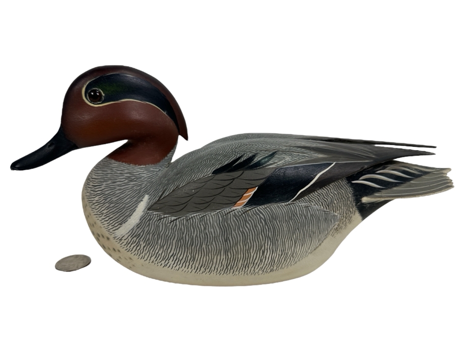 Frank C. Willis (1917-1997, American) 1972 Hand Painted And Signed Green Winged Teal Duck 12L [Photo 1]
