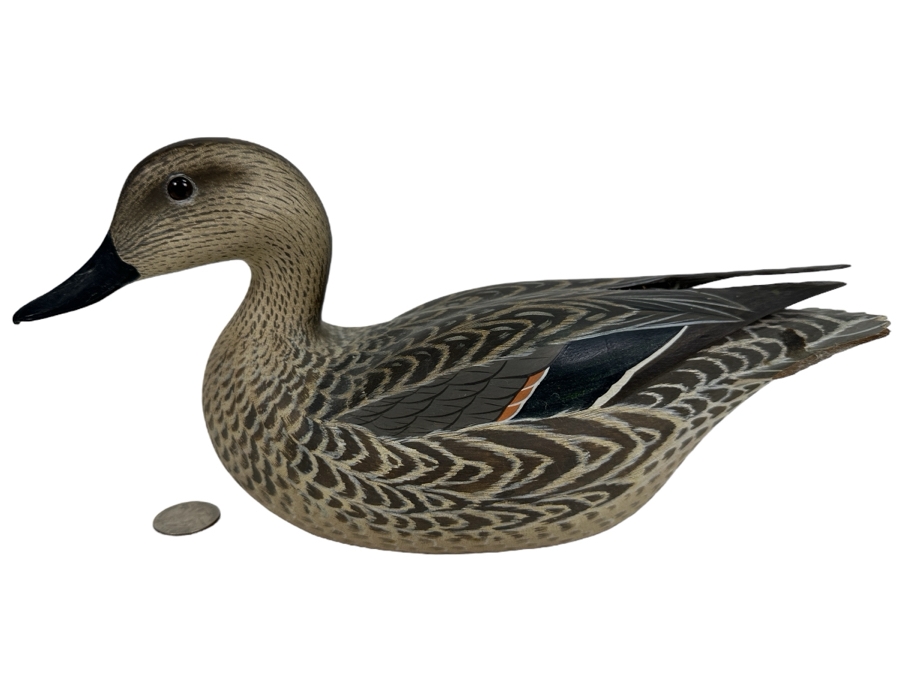 Frank C. Willis (1917-1997, American) 1973 Hand Painted And Signed Green Winged Teal Duck 12L [Photo 1]
