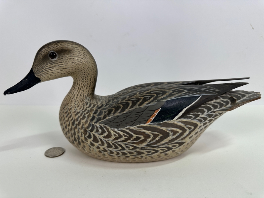 Frank C. Willis (1917-1997, American) 1973 Hand Painted And Signed Green Winged Teal Duck 12L [Photo 2]