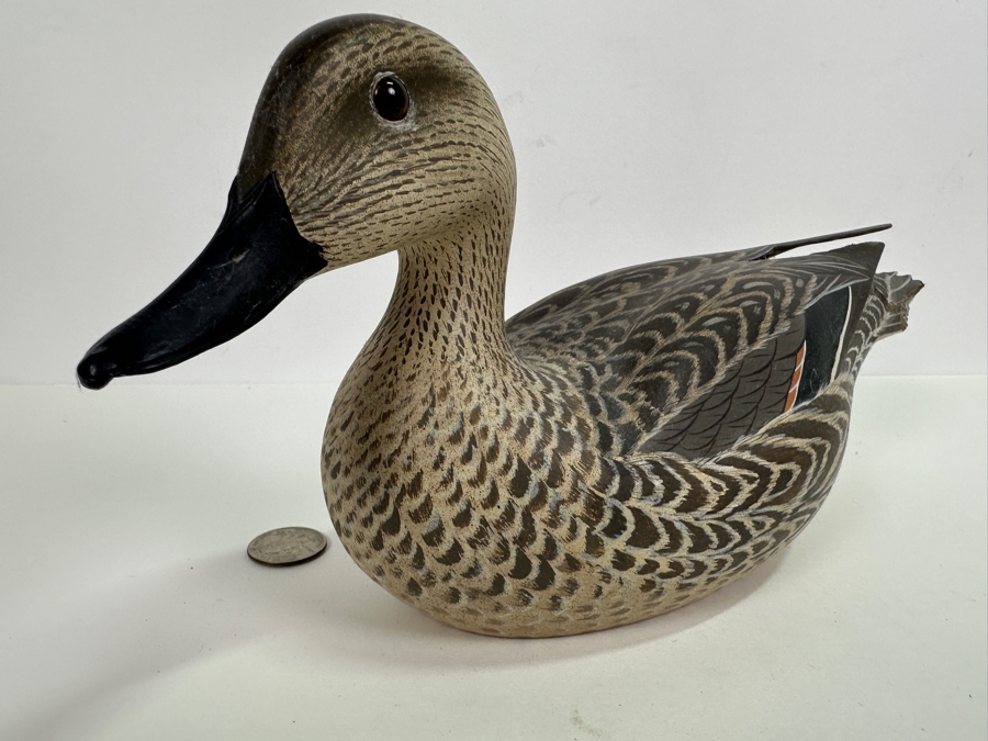 Frank C. Willis (1917-1997, American) 1973 Hand Painted And Signed Green Winged Teal Duck 12L [Photo 3]