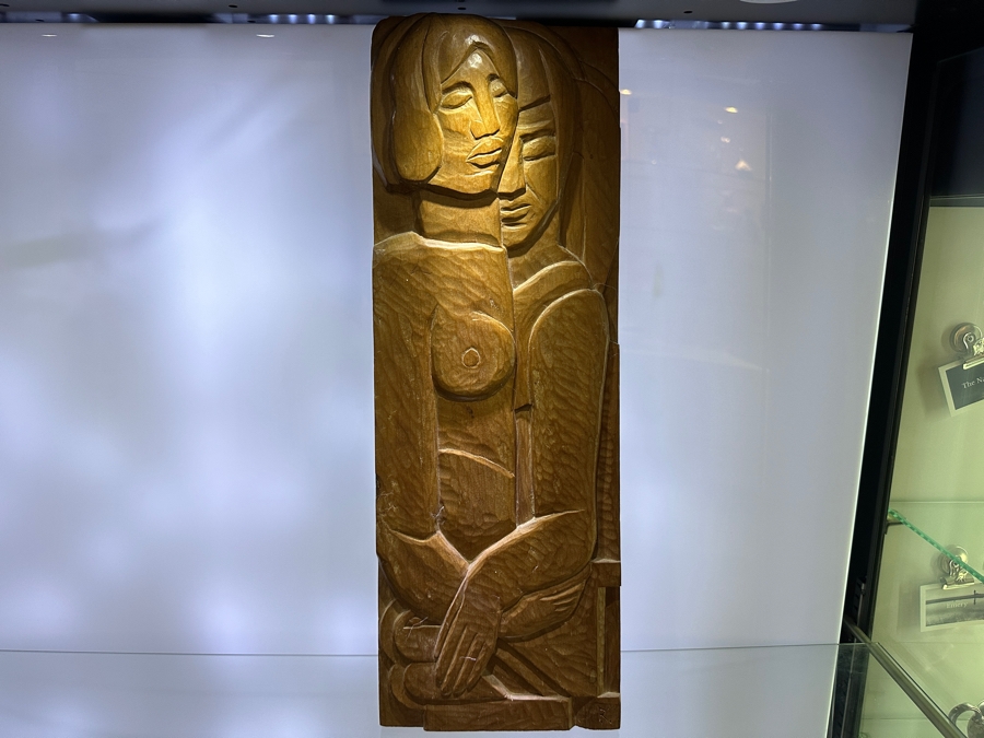 Peter Krasnow (1886-1979, California / Russian Federation) Rare Modernist Wooden Block Relief Carved Wall Sculpture Signed Lower Right And Verso 8W X 22.5H X 2.25D [Photo 15]