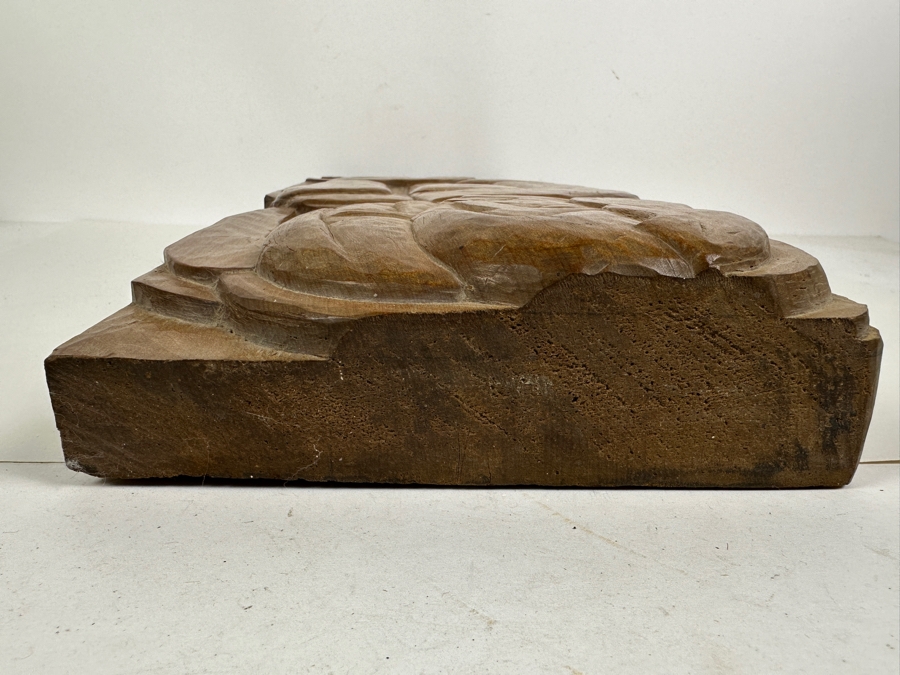 Peter Krasnow (1886-1979, California / Russian Federation) Rare Modernist Wooden Block Relief Carved Wall Sculpture Signed Lower Right And Verso 8W X 22.5H X 2.25D [Photo 11]