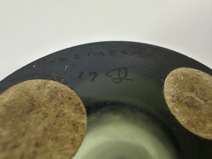 Pair Of Vintage Mid-Century Modern Holmegaard Heart Shaped Vases Designed By Per Lutken Danish 2.5H & 3H [Photo 7]