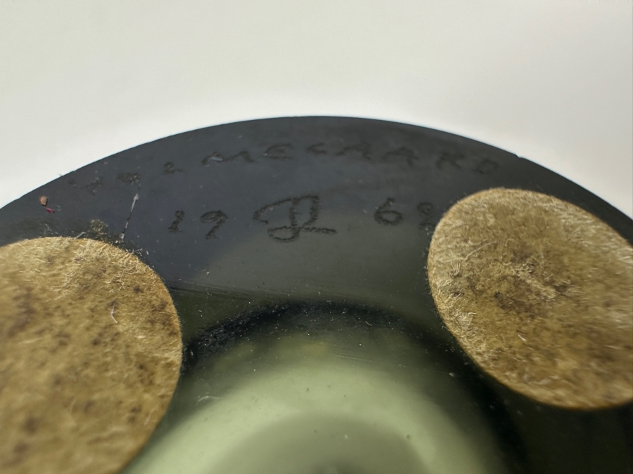 Pair Of Vintage Mid-Century Modern Holmegaard Heart Shaped Vases Designed By Per Lutken Danish 2.5H & 3H [Photo 8]