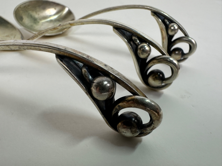 Vintage Mid-Century Modern W & S Sorensen Denmark Sterling Silver Serving Set 7L 112.1g [Photo 3]