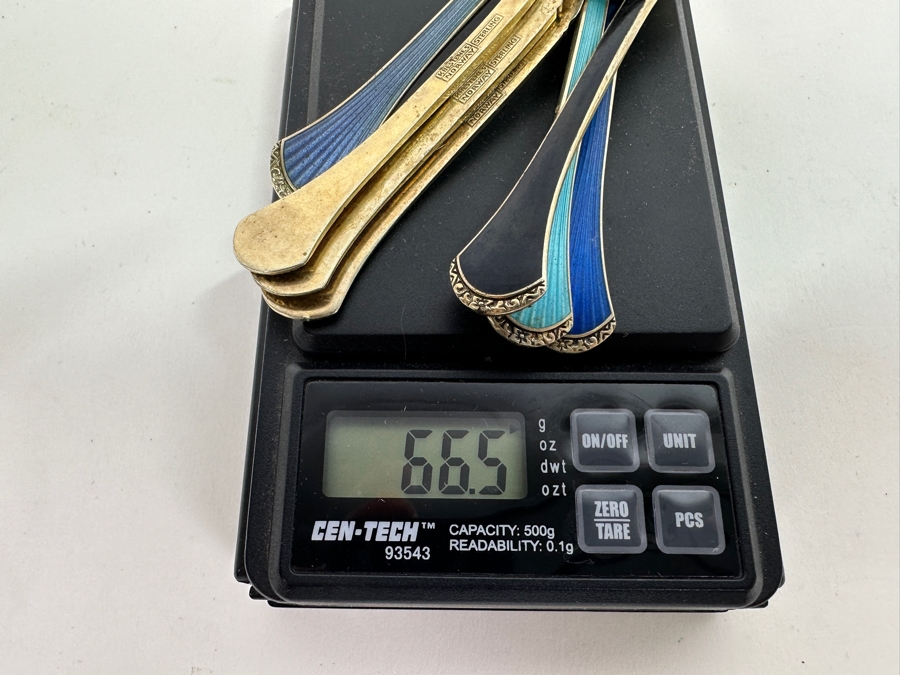 Sterling Silver Enameled Khestenes Norway Spoons 66.5g [Photo 5]