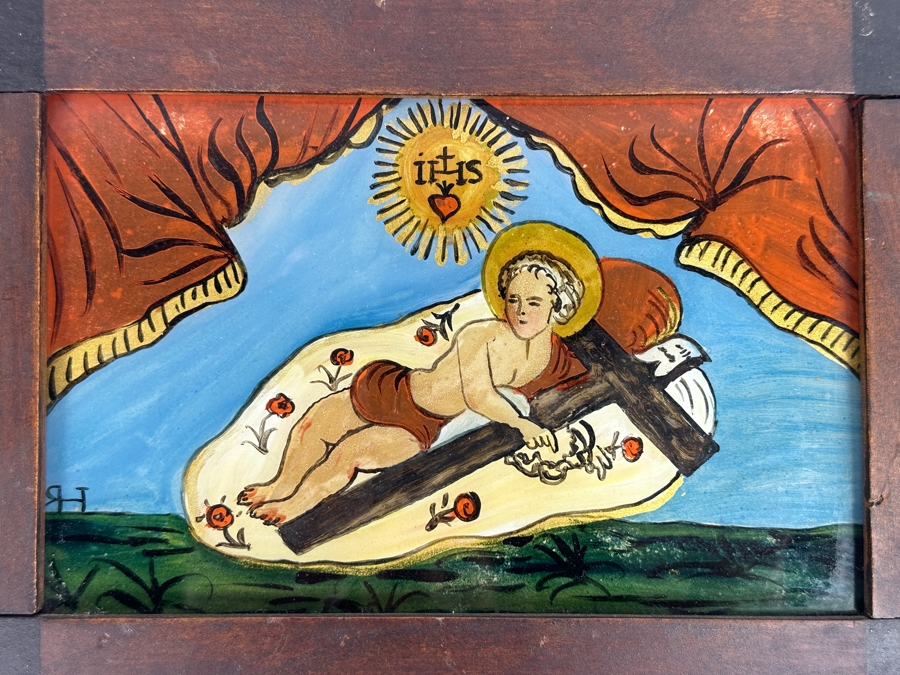 Original Reverse Painted Glass Framed 10 X 7.5 [Photo 1]