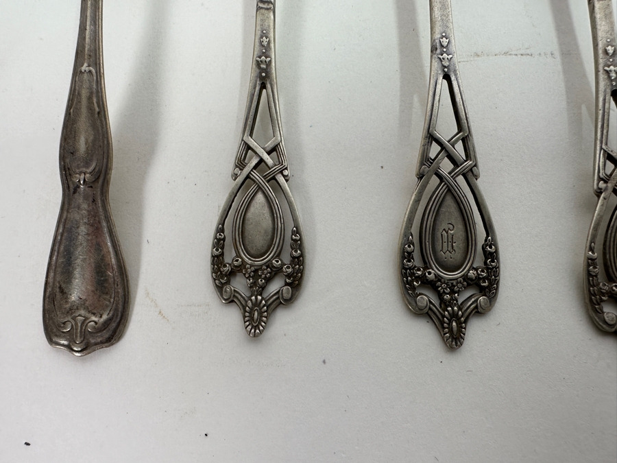 (5) Antique Sterling Silver Spoons 83.4g [Photo 3]