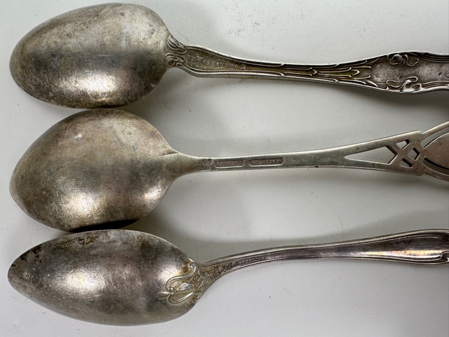 (5) Antique Sterling Silver Spoons 83.4g [Photo 4]