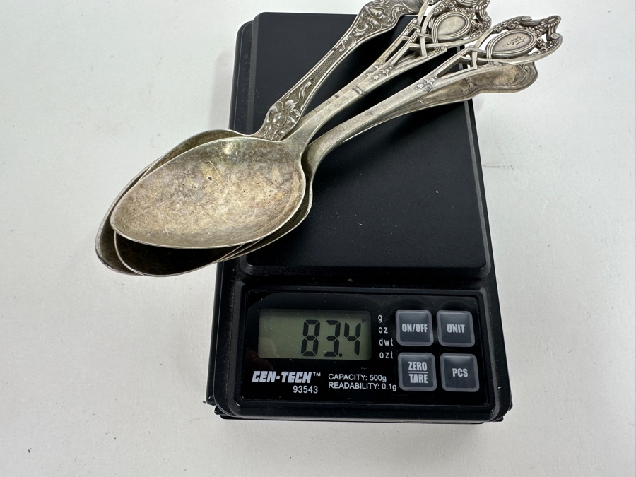 (5) Antique Sterling Silver Spoons 83.4g [Photo 8]
