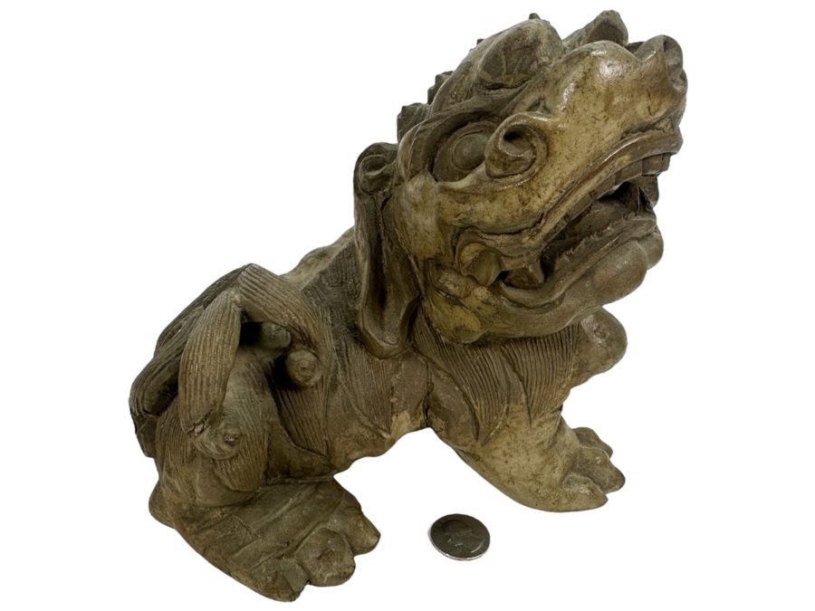Just Added - Decorative Chinese Resin Foo Dog Sculpture 9W X 6D X 7.5H [Photo 1]