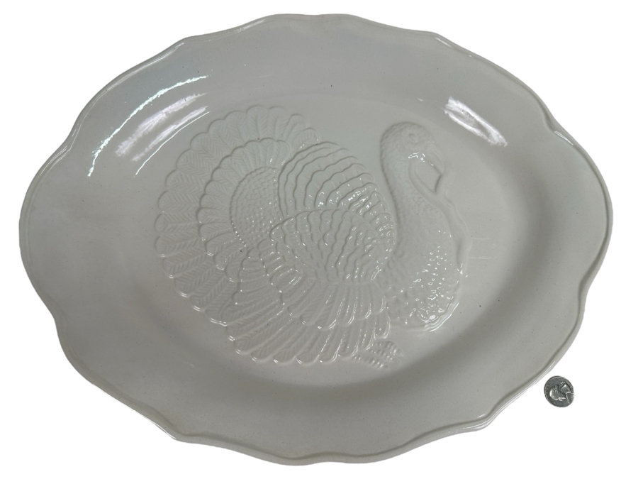 Just Added - Vintage El Camino Products USA White Turkey Platter 18W X 14H