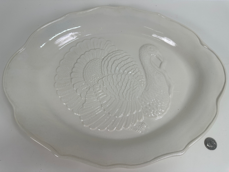 Just Added - Vintage El Camino Products USA White Turkey Platter 18W X 14H [Photo 2]