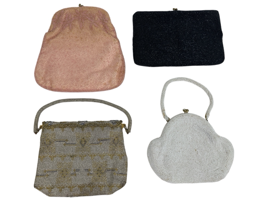 Just Added - Four Vintage Beaded Purses Handmade In Belgium & France