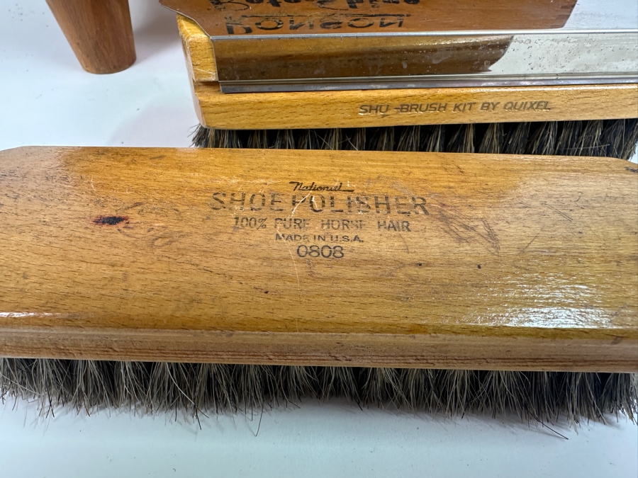 Just Added - Vintage MCM Ronson Roto-Shine Electric Shoe Polisher With Wooden Box And Brushes [Photo 6]