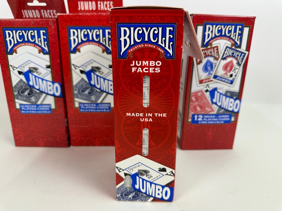 Just Added - Four New Bicycle 12 Decks Jumbo Playing Cards - Total Of 48 Decks [Photo 4]