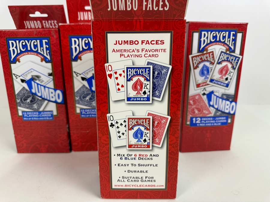 Just Added - Four New Bicycle 12 Decks Jumbo Playing Cards - Total Of 48 Decks [Photo 5]